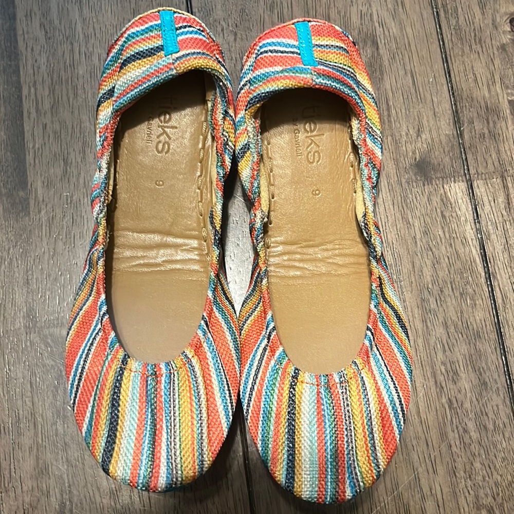 Tieks Sunset stripe vegan ballet flats size 9